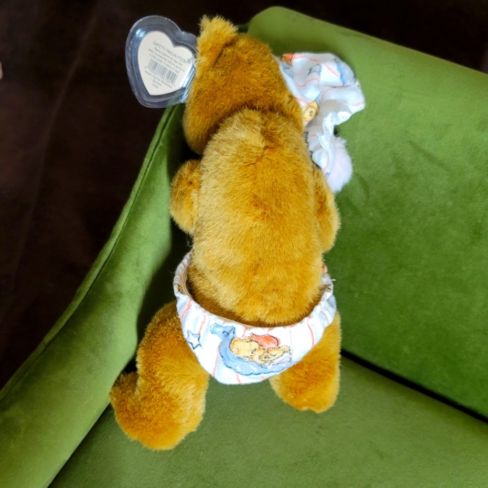 Ty Attic Treasures Bear Named Precious Brown Joints w/ pillow & PJ Hat 12" NWT - Picture 3 of 10